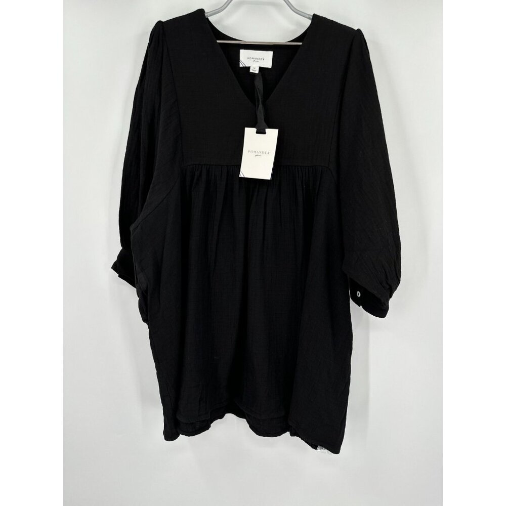 Pomander Place by Tuckernuck Black Gauze Millie Dress sz M Mini Length Swing